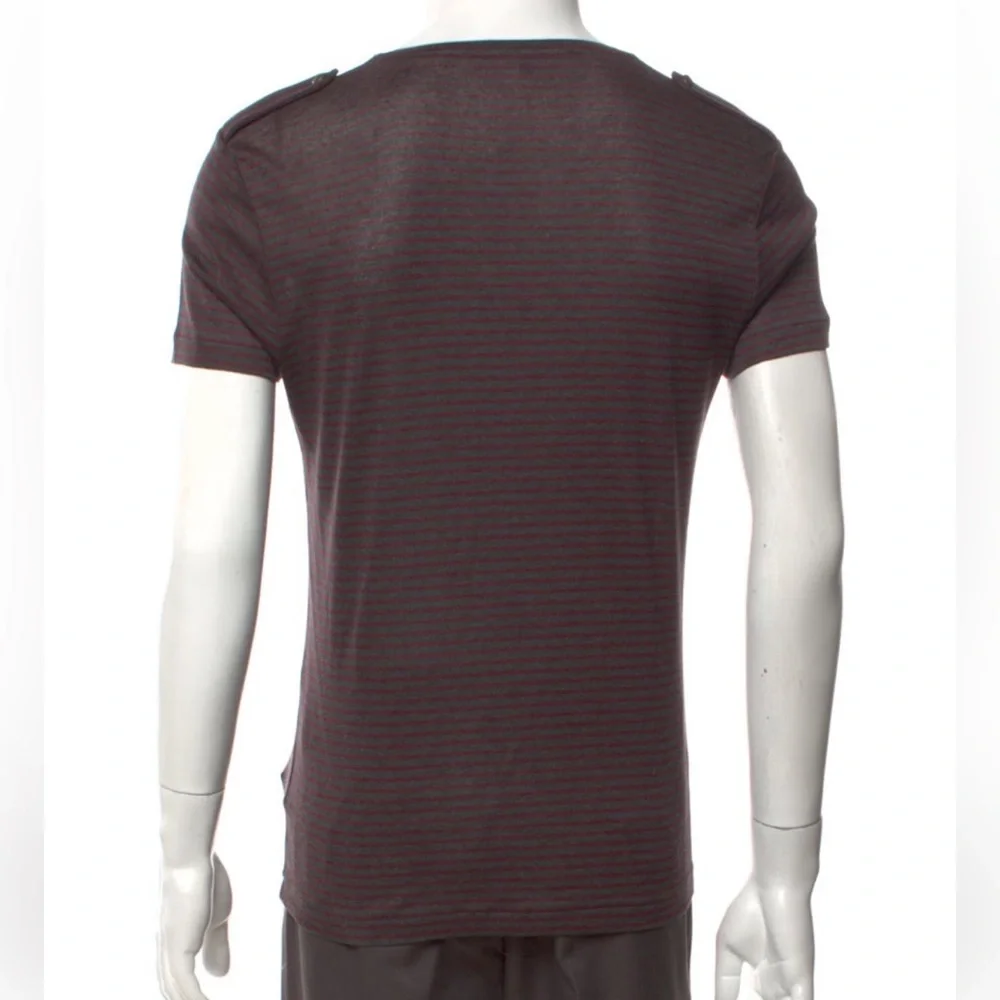 Gucci Striped V-Neck Classic Short Sleeve Shirt